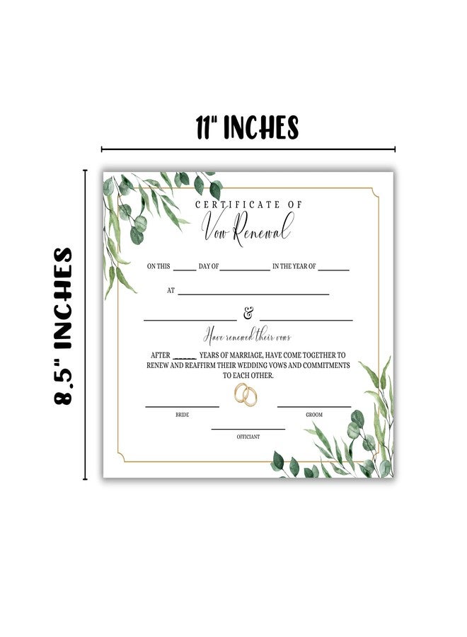 Lashicorn Vow Renewal Certificate on Linen 6pk 8.5x11” Marriage License Gold Greenery Celebration Anniversary Document to Frame Classic Ceremony Keepsake Milestone - Image 4