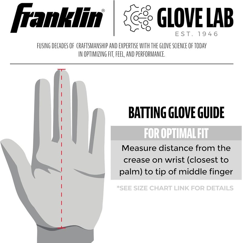 Franklin Sports MLB Baseball Gloves - Powerstrap Adult & Youth Batting Gloves for Men, Women, Boys & Girls - Image 5