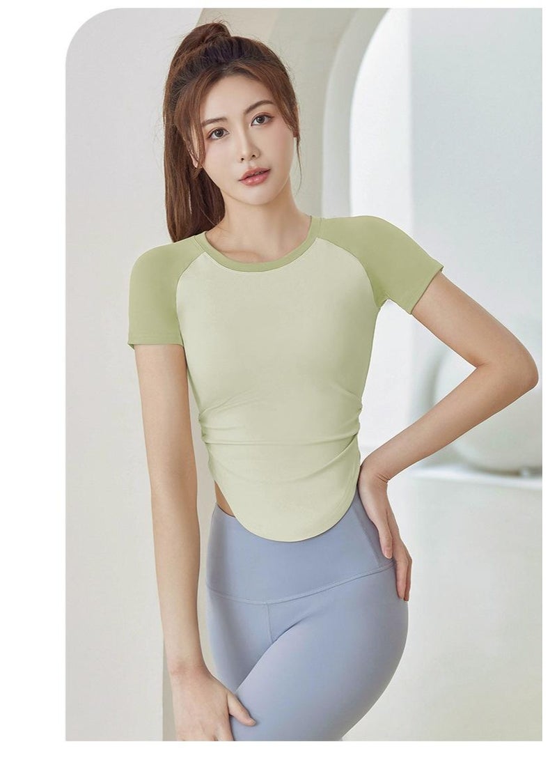 Waist Slimmer Quick Dry Yoga Shirt Gym Shirts Yoga Crop Top Waist Slimming Tops Fitnes Sport Short Sleeve Workout Top - Image 3