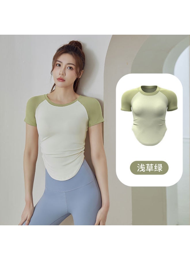 Waist Slimmer Quick Dry Yoga Shirt Gym Shirts Yoga Crop Top Waist Slimming Tops Fitnes Sport Short Sleeve Workout Top - Image 1