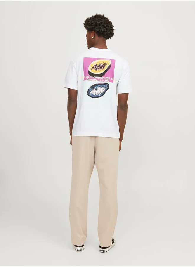 JACK & JONES Front and Back Print Crew Neck T-Shirt