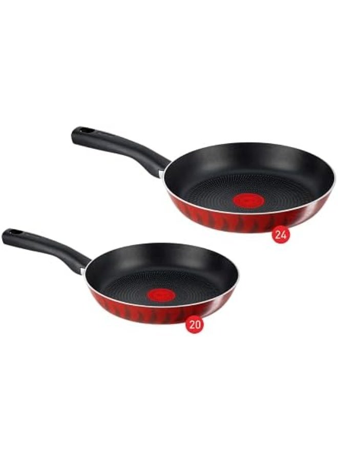 تيفال طقم طاسات تيفال Tempo Flame مقاس 20 و24 سم – طلاء Titanium غير لاصق، مؤشر حرارة 220089996 - Image 2