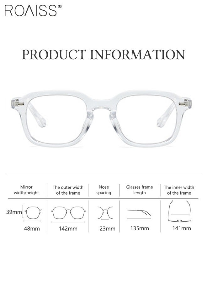 roaiss 2 Pcs Blue Light Blocking Glasses for Women Men, Blue Light Filter, Retro Square Computer Glasses Anti Eye Strain UV Glare, Gaming Glasses 48mm - Image 3