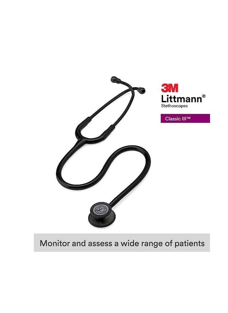 3M Littmann سماعة الطبيب 3M™ Littmann® Classic III™، إصدار أسود، قطعة صدرية، أنبوب أسود، 27 بوصة، 5803  - Image 2