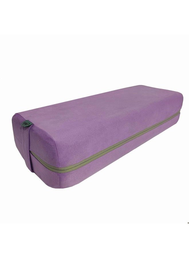 NGT new guide steps Yoga Bolster Pillow for Meditation and Support - Rectangular Yoga Cushion Foam Wedges Washable Suede Pillowcase for Men and Women with Carry Handles (Purple) - Image 1