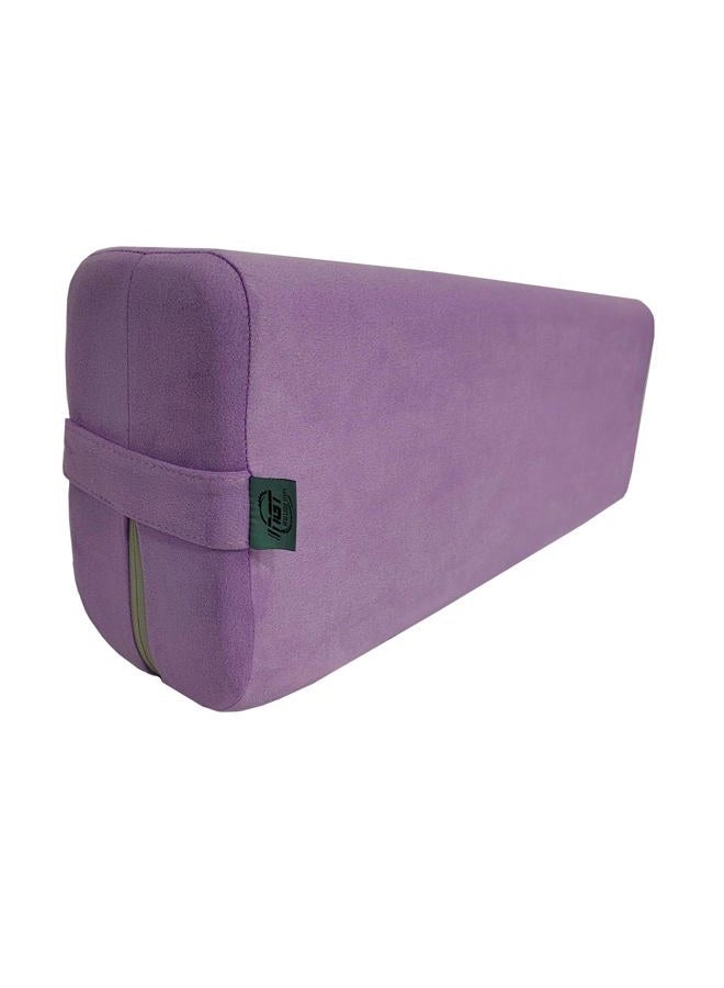 NGT new guide steps Yoga Bolster Pillow for Meditation and Support - Rectangular Yoga Cushion Foam Wedges Washable Suede Pillowcase for Men and Women with Carry Handles (Purple) - Image 2