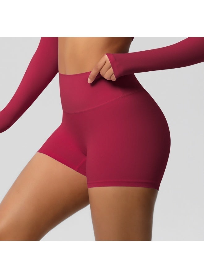 شورت يوغا نسائي بخصر مرتفع ورفع للمؤخرة، درزة داخلية 3 بوصات، بفرشاة مزدوجة للجري واللياقة البدنية - Image 3