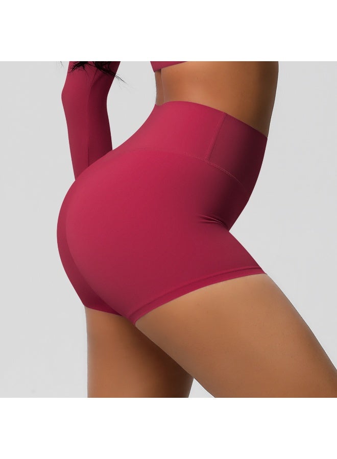 شورت يوغا نسائي بخصر مرتفع ورفع للمؤخرة، درزة داخلية 3 بوصات، بفرشاة مزدوجة للجري واللياقة البدنية - Image 4