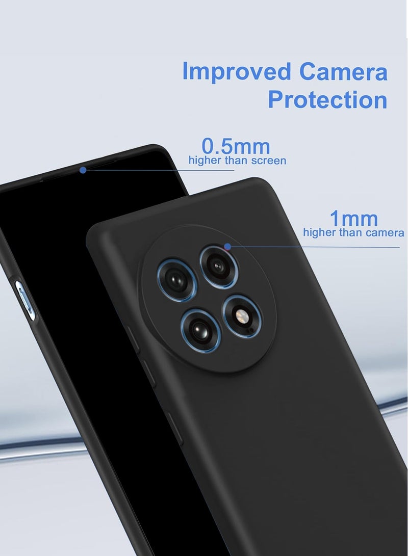 Wtech OnePlus 13R 5G 2025 Premium Soft Liquid Silicone Case Cover - Black - Image 2