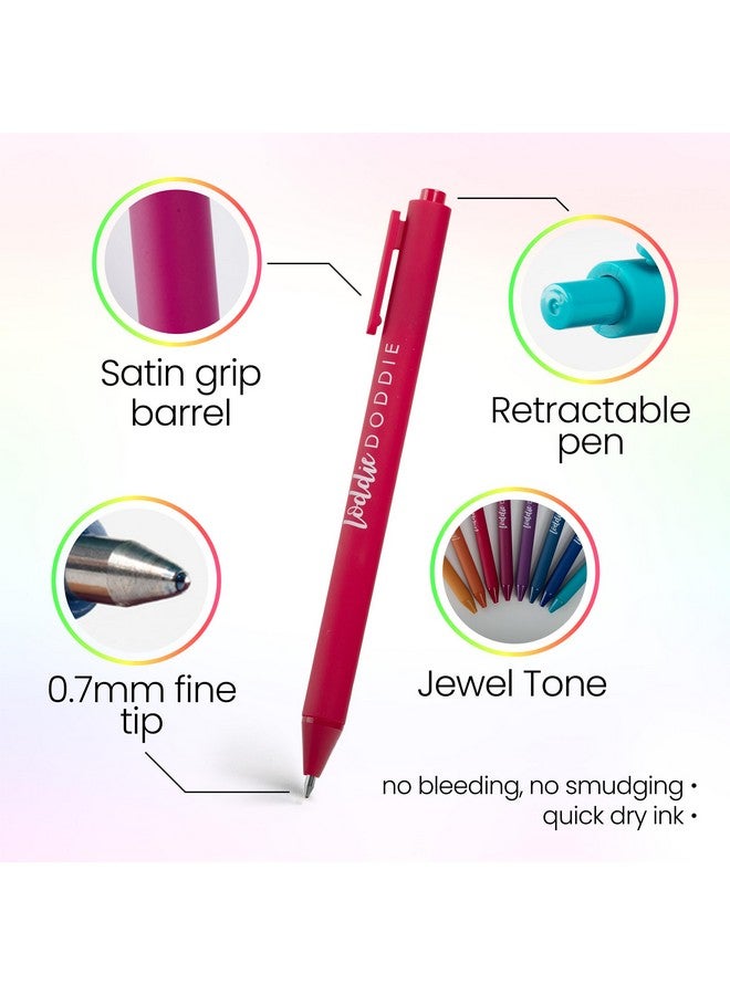 لودي دودي أقلام جل من Jewel Tones لتدوين الملاحظات - عبوة من 8 أقلام، 0.7 مم، طرف متوسط - أقلام جل لكتابة الملاحظات بسلاسة - أقلام قابلة للسحب، لا تتسرب - لا تتلطخ - أقلام ملونة لتدوين الملاحظات - Image 4