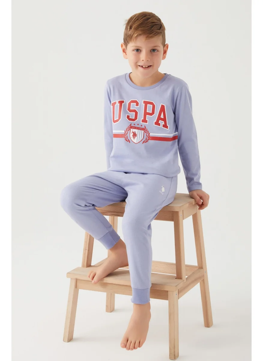 يو اس بولو اسن Light Indigo Boys Pajama Set