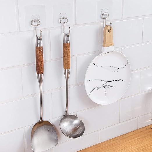 Wishbone Hook Hanger TRANSPERANT SelfAdhesive Hooks Removable Large Size Wall Hooks Wall Hooks Heavy Duty Sticker Kitchen and Home Pack of 10 - Image 2