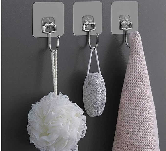 Wishbone Hook Hanger TRANSPERANT SelfAdhesive Hooks Removable Large Size Wall Hooks Wall Hooks Heavy Duty Sticker Kitchen and Home Pack of 10 - Image 4