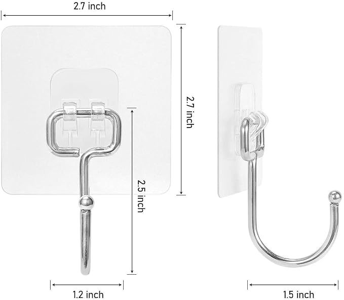 Wishbone Hook Hanger TRANSPERANT SelfAdhesive Hooks Removable Large Size Wall Hooks Wall Hooks Heavy Duty Sticker Kitchen and Home Pack of 10 - Image 5