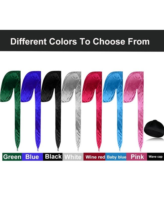 ASKNOTO 7 Pcs Silky Durags With Long Tail And 1 Satin Wave Cap, Do Rags For Men 360 Waves Multicolour - Image 3