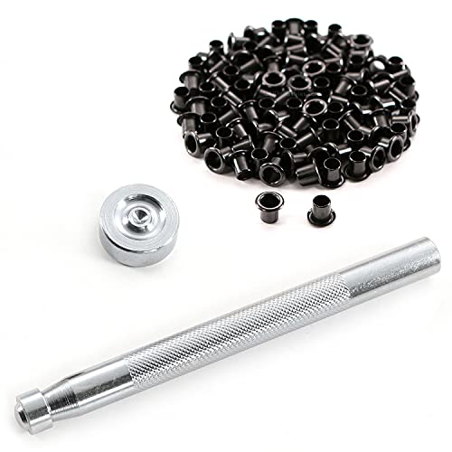 HolsterSmith Eyelet Hand Setter Eyelet Combo Kit Includes 18 Hand Setter 10089 Black Eyelets for DIY Kydex Leather Holster Making Upholstery and Apparel Binding - Image 1