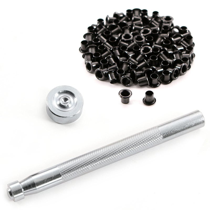 HolsterSmith Eyelet Hand Setter Eyelet Combo Kit Includes 18 Hand Setter 10089 Black Eyelets for DIY Kydex Leather Holster Making Upholstery and Apparel Binding - Image 2