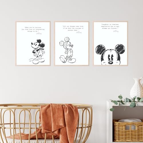 BigWig Prints Mickey Mouse Wall Decor - Mickey Mouse Wall Art Quotes, Nursery Decor Pictures, Motivational Inspirational Room Decoration Posters, Bathroom Art Classroom - Unframed 3 Pack (8x10) - Image 5