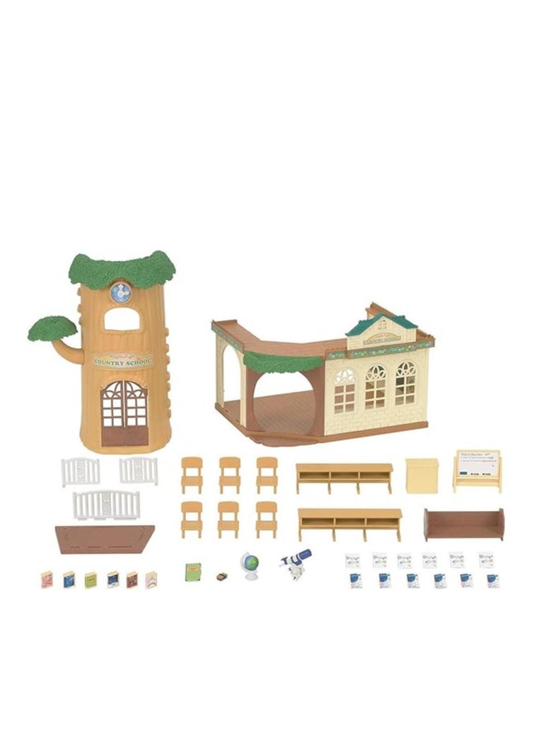 Sylvanian Families Country Tree School Playset - Educational Toy Schoolhouse with Doll Figurines and Accessories  - Image 3