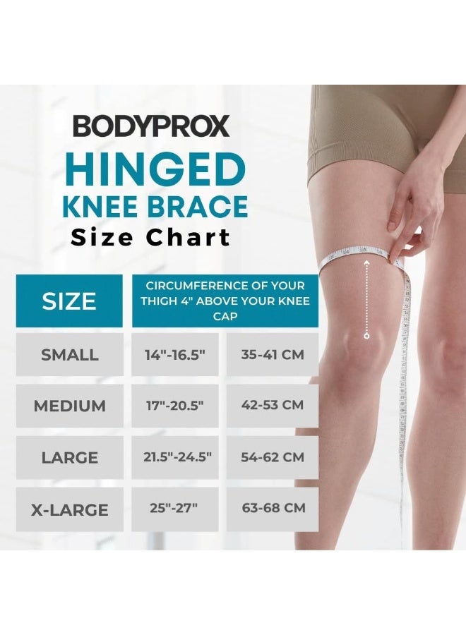 Bodyprox دعامة للركبة بمفصل للرجال والنساء، دعم للركبة للإصابات المتورمة في الرباط الصليبي الأمامي، الأوتار، الأربطة والغضاريف - Image 3