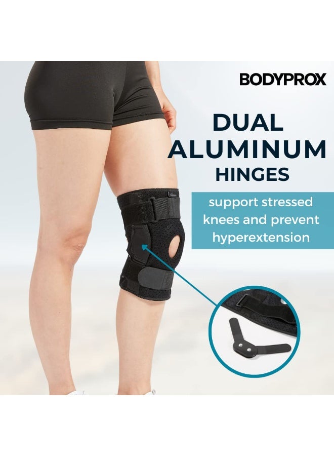 Bodyprox دعامة للركبة بمفصل للرجال والنساء، دعم للركبة للإصابات المتورمة في الرباط الصليبي الأمامي، الأوتار، الأربطة والغضاريف - Image 4
