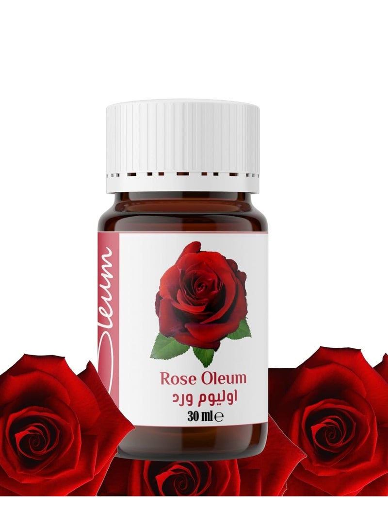 زيت الورد العطري - 30 مل - 100% نقي وغير مكرر - زيت فاخر للجمال والاسترخاء، رائحة زهرية مذهلة وتأثيرات محسنة للبشرة