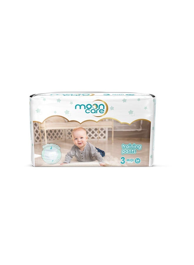 MOON Care Eco Baby Training Pants-3-Midi-34 Pieces - Image 1