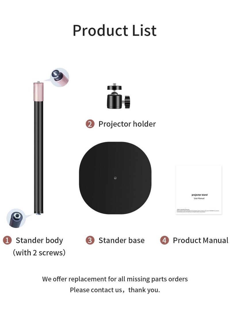 Projector Stand,Projector Mount,Mount 360° Rotatable,for 1/4" Camera and Projector,25-40cm Telescopic,Monopods Stand for DSLR Cameras/Camcorders/Projector/Monitor/Fill Light,Desktop Projector Stand,,Use on Table in Bedroom Living Room Office  - Image 4