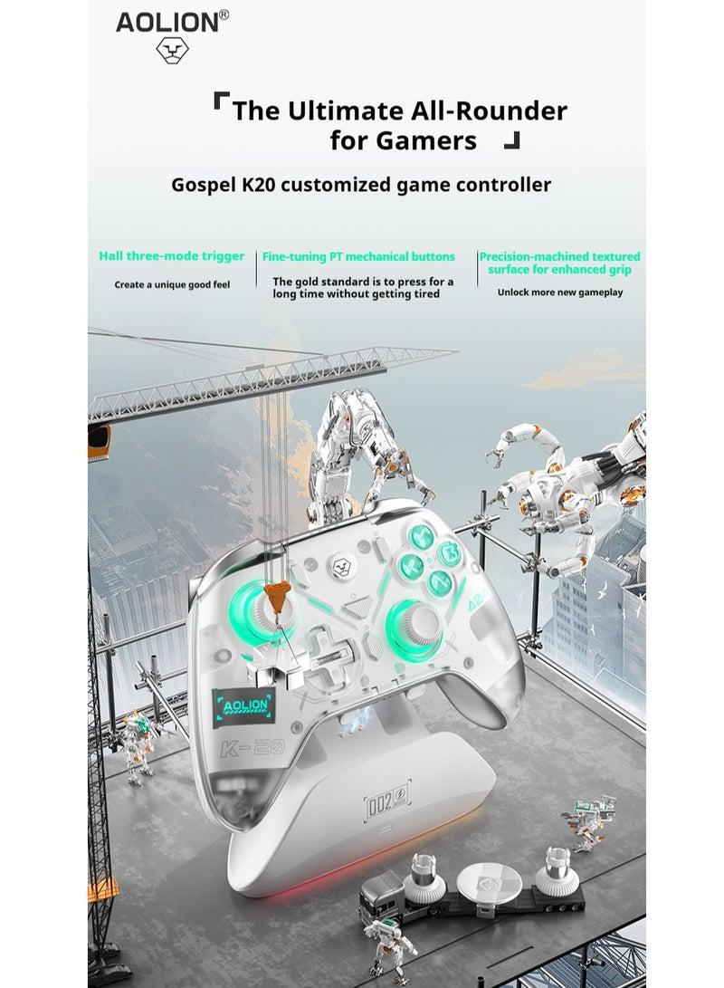 AOLION K20 Wireless Gaming Controller - Hall Triggers & Joysticks, RGB, for PC/Switch/iOS/Android, Includes 1000mAh Battery & Charging Dock. - Image 5