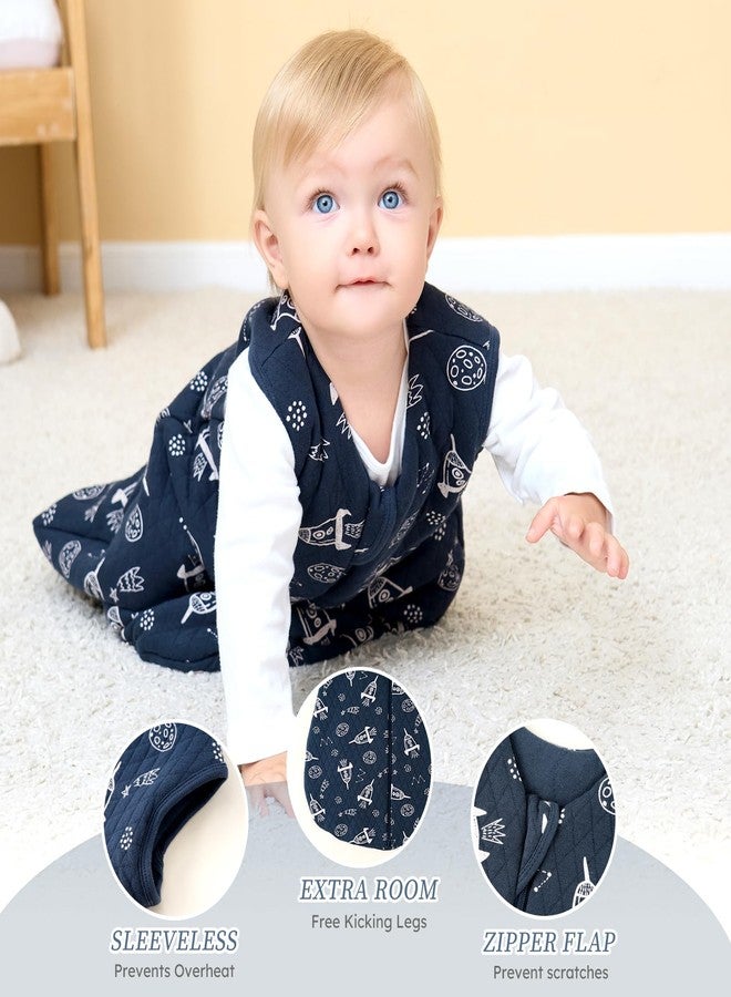 Looxii 6-12 Months 2.5 TOG Baby Wearable Blanket, Cotton Quilted Infant Toddler Sleeping Bag 2-Way Zipper Warm Toddler Sleep Sack for Winter - Image 4