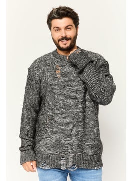 DIESEL Men Crew Neck Knitted Sweaters, Black  - Image 1