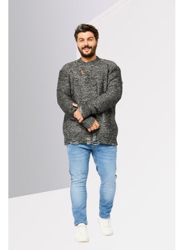 DIESEL Men Crew Neck Knitted Sweaters, Black  - Image 2