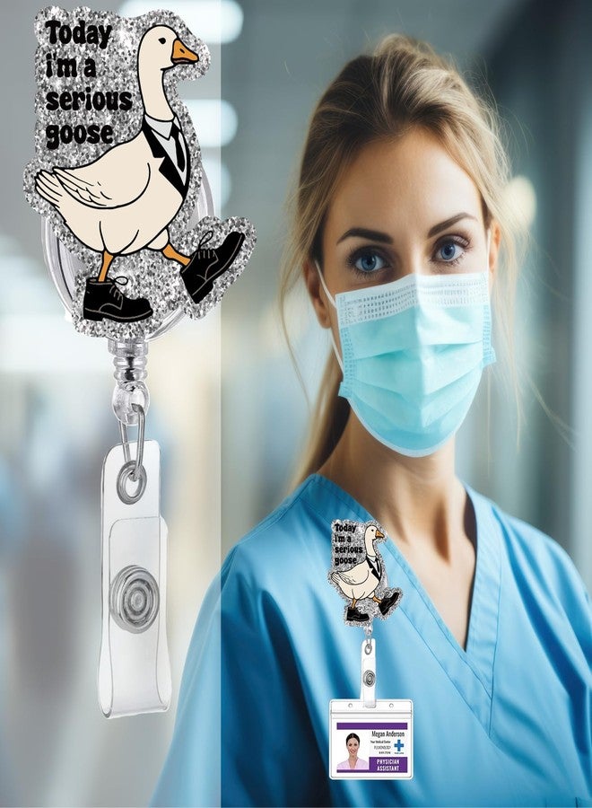 963RW Funny Badge Reel Retractable Mental Health ID with Clip, Silly Goose Badge Holder for RNs CNAS Nursing Students Doctors Staff Social Worker - Image 4