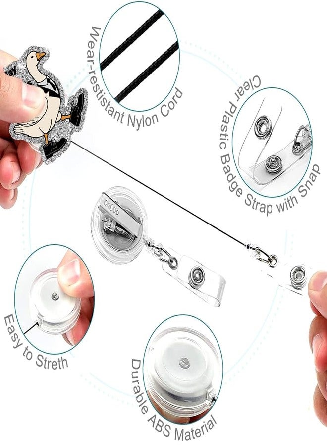 963RW Funny Badge Reel Retractable Mental Health ID with Clip, Silly Goose Badge Holder for RNs CNAS Nursing Students Doctors Staff Social Worker - Image 3