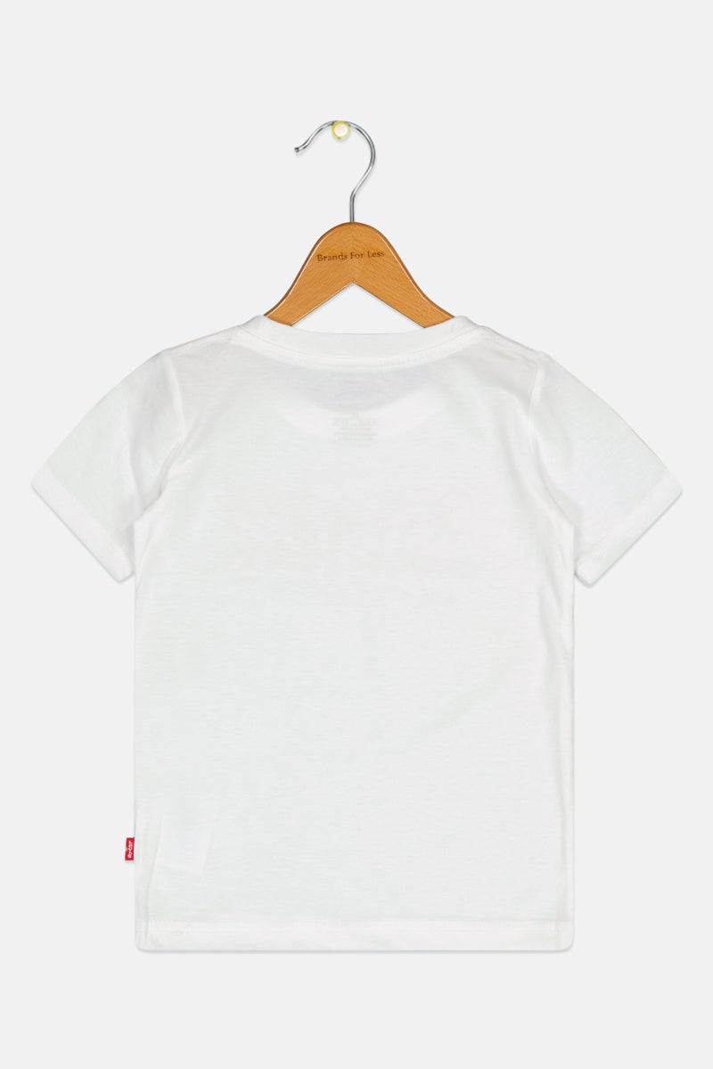 Levi's Toddlers Boy Crew Neck Short Sleeve Graphic Print Top, White - Image 3