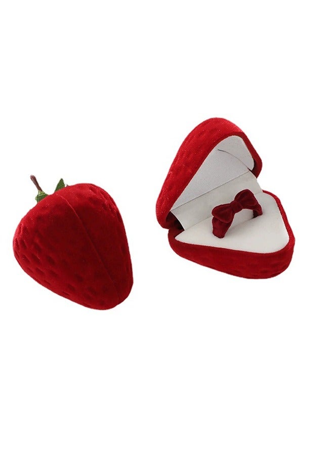 صندوق مجوهرات مصغرة كرتون حساس أفخم مربع صغير للمجوهرات هدية الديكور تخزين ، الفراولة خاتم مربع الأطفال لطيف المجوهرات مربع توافد صندوق تخزين هدية مربع مجوهرات ، هدية ثمينة للابنة ، الحبيب (الفراولة) - Image 1