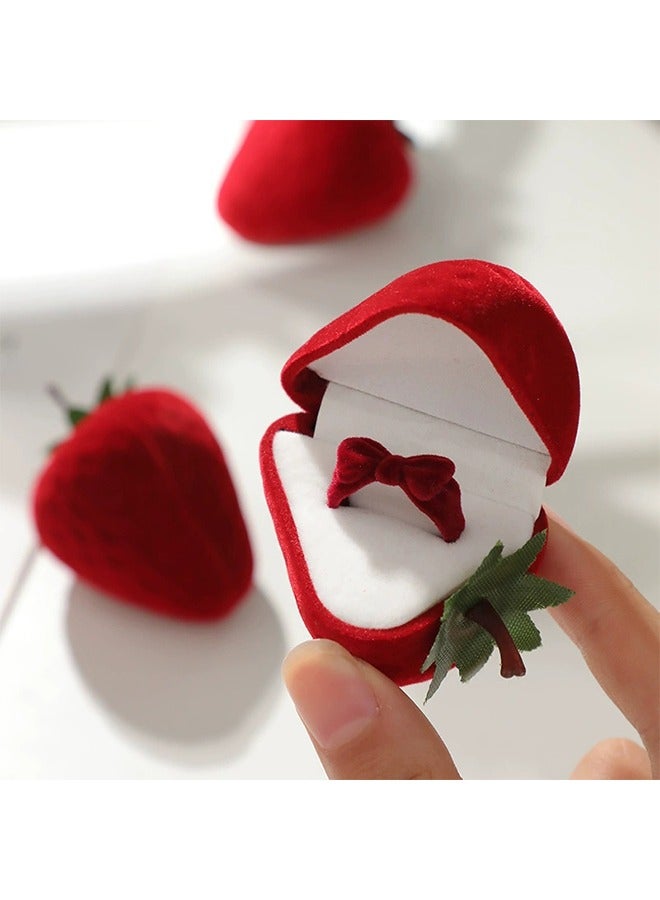 صندوق مجوهرات مصغرة كرتون حساس أفخم مربع صغير للمجوهرات هدية الديكور تخزين ، الفراولة خاتم مربع الأطفال لطيف المجوهرات مربع توافد صندوق تخزين هدية مربع مجوهرات ، هدية ثمينة للابنة ، الحبيب (الفراولة) - Image 2