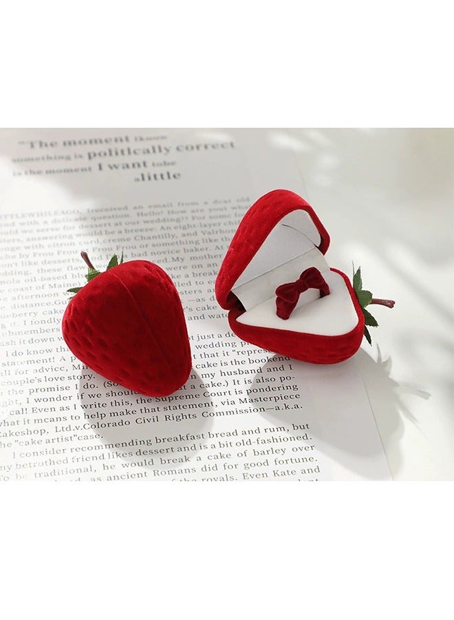 صندوق مجوهرات مصغرة كرتون حساس أفخم مربع صغير للمجوهرات هدية الديكور تخزين ، الفراولة خاتم مربع الأطفال لطيف المجوهرات مربع توافد صندوق تخزين هدية مربع مجوهرات ، هدية ثمينة للابنة ، الحبيب (الفراولة) - Image 3