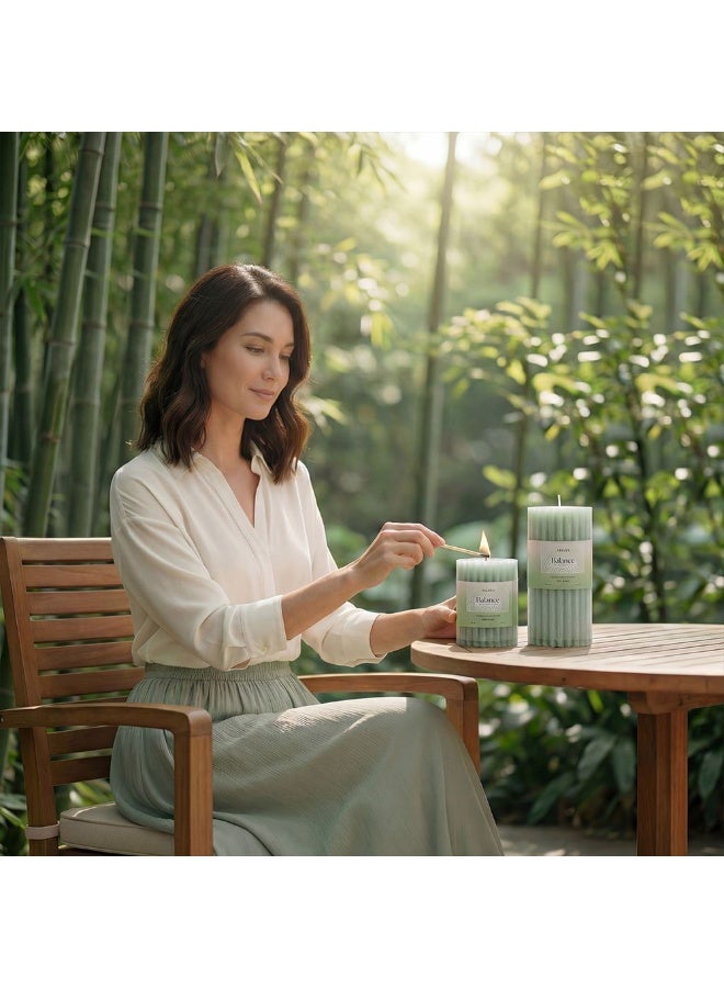 Amara Balance (300G) Lavender & Sandalwood Pillar Candle - Image 4