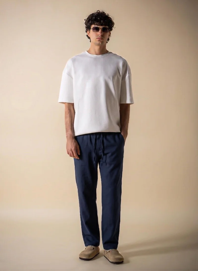 SHAPES RELAXED FIT LINEN BLEND TROUSERS