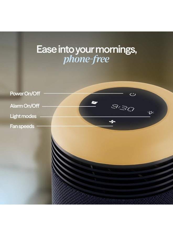 Blueair منقي هواء ميني رستفول مع ضوء استيقاظ، تقنية HEPASilent، تخصيص نوم ذكي، منبه شروق الشمس، تحكم عبر التطبيق وشحن USB-C، للغرف الصغيرة إلى المتوسطة (140–336 قدم مربع)، أزرق - Image 5