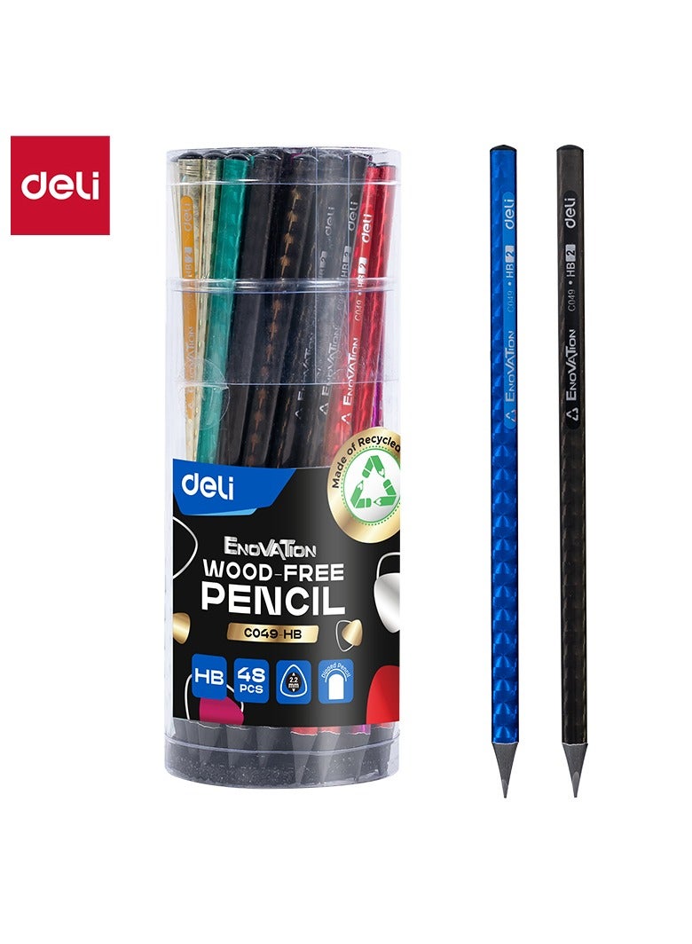 ديليEC049-HB قلم رصاص جرافيت HB، 48 قطعة في علبة، برميل مثلثي – مثالي للاستخدام المدرسي والمكتبي - Image 1