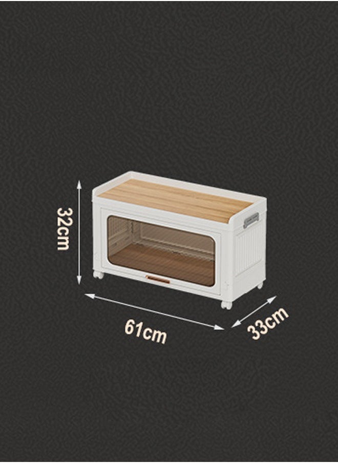 NKX - 2 Layers Foldable Flip Type Kitchen and Bathroom Cabinet with Wheels - Image 1
