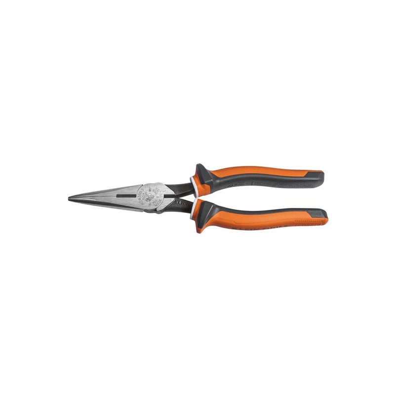 Klein Tools 2038EINS Long Nose Side Cutter Insulated Pliers with Slim Induction Hardened Cutting Knives for Long Life 8Inch