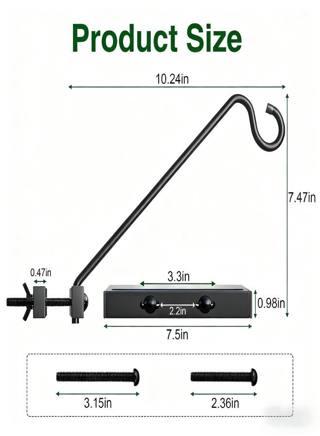 Josmimic 12-Inch Deck Bird Feeder Hanger for Railing, Outdoor Decor Plant Hanger, Balcony Railing Hook - 22LB Capacity - for Hanging Plants, Bird Feeders, Lanterns, Wind Chimes - Image 4