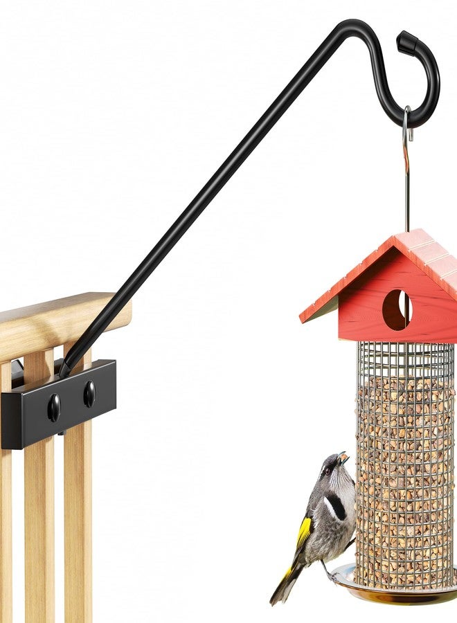 Josmimic 12-Inch Deck Bird Feeder Hanger for Railing, Outdoor Decor Plant Hanger, Balcony Railing Hook - 22LB Capacity - for Hanging Plants, Bird Feeders, Lanterns, Wind Chimes - Image 1
