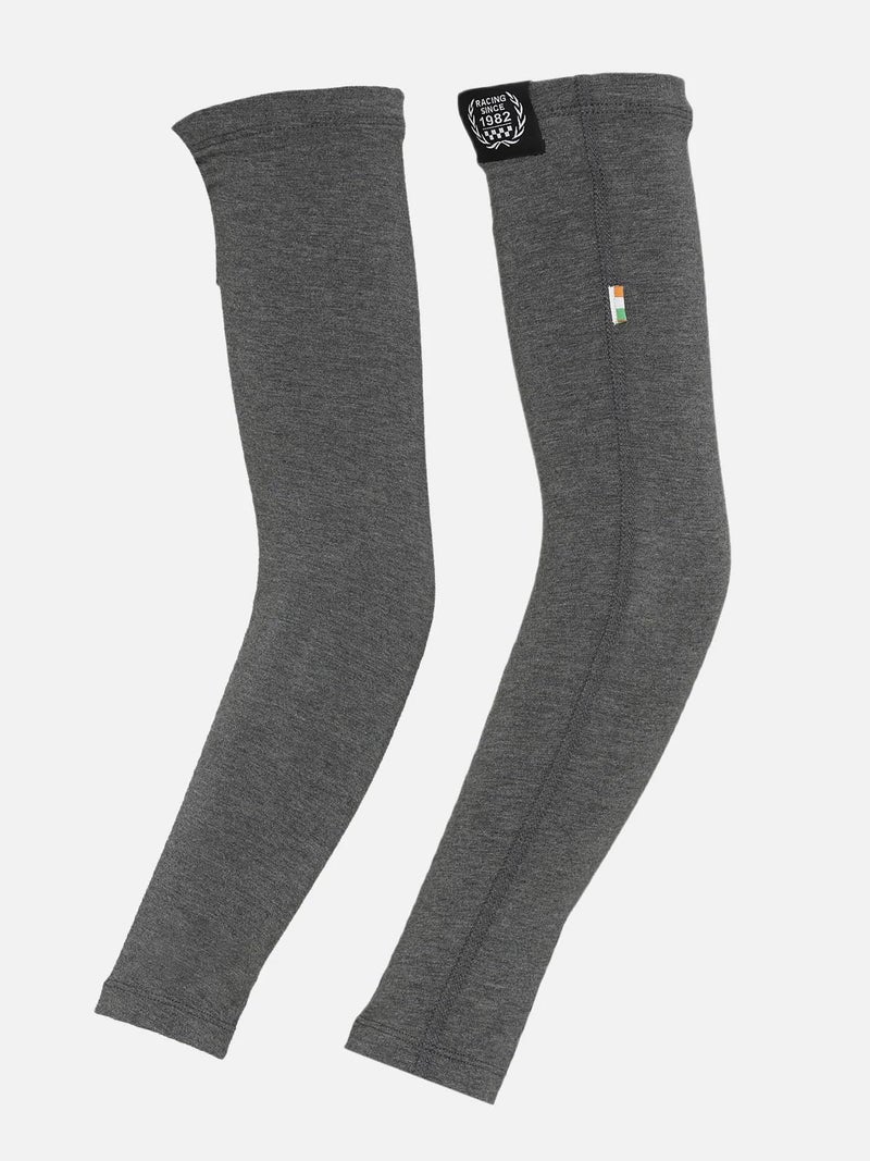 TVS Racing UV Sun Protection Anti-Tan Arm Sleeves UPF 50+ | Cooling Compression | Cotton-Bamboo Blend | Anti-Odor | For Riding, Cycling & Sports | Melange Grey - S/M - Image 2