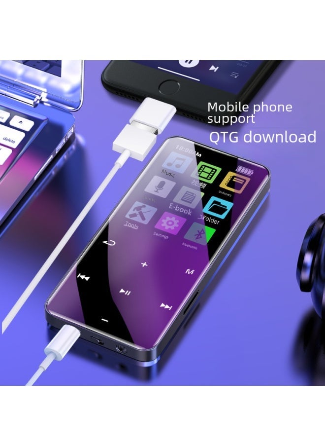 Metal Touch Bluetooth Mp3 Player Student Version Lossless Music Player Recording Card Insertion External Speaker Mp4-Body Color:Silver + Bluetooth + Voice Dictionary-Memory Capacity:16GB + Full Set - Image 4