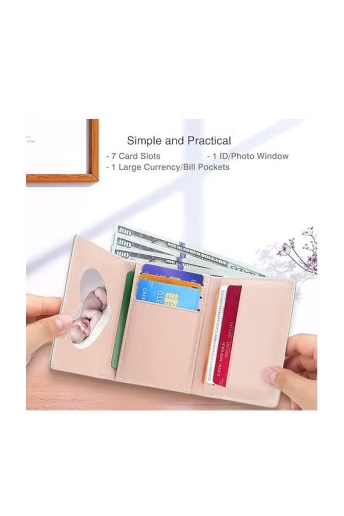 Leather RFID Blocking Small Trifold Wallets for Women - Image 2