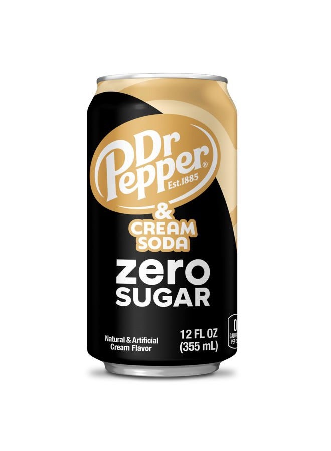 DR PEPPER and Cream Soda Zero Sugar, 12 fl oz cans, 12 pack - Image 5